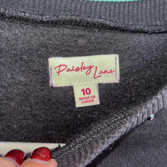 Paisley Lane size 10 sweatshirt black excellent condition - Picture 4 of 7